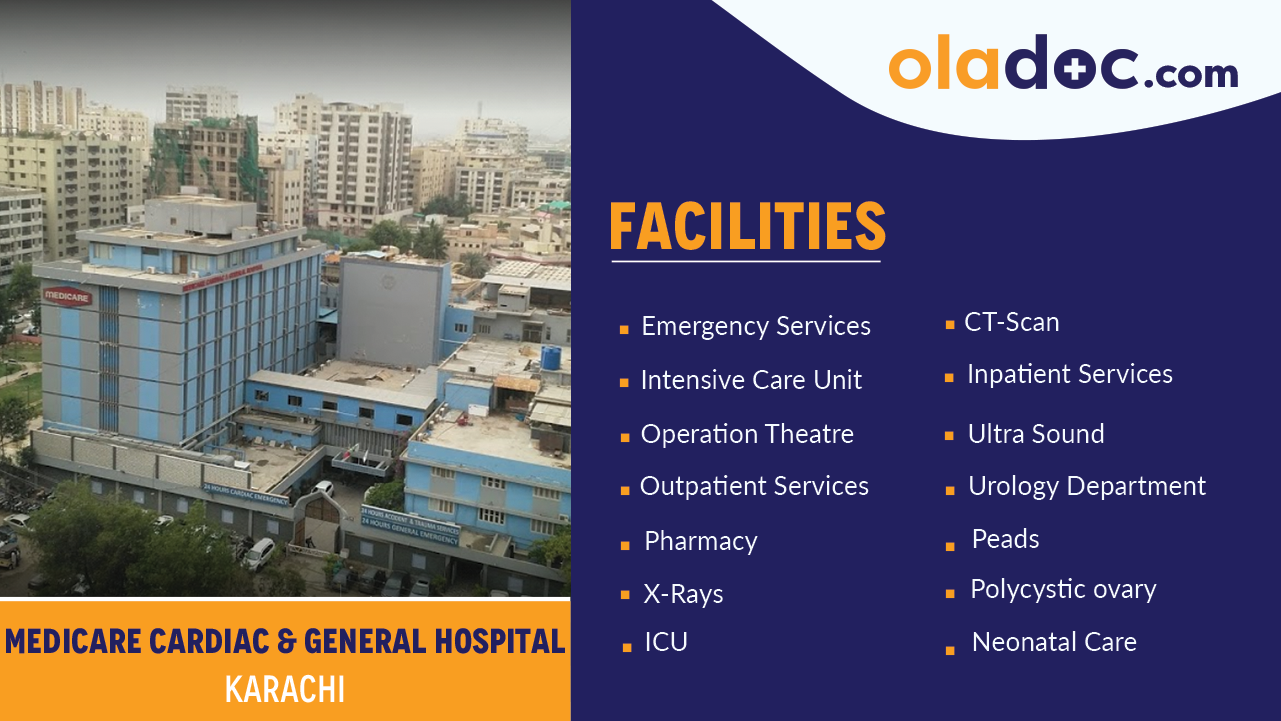 Facilities at Medicare Cardiac and General Hospital Karachi